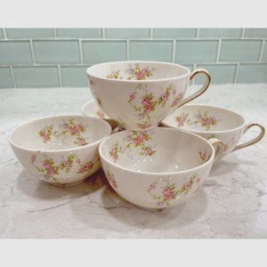 Theodore Haviland New York Pink Spray Coffee Tea Cups Made In America